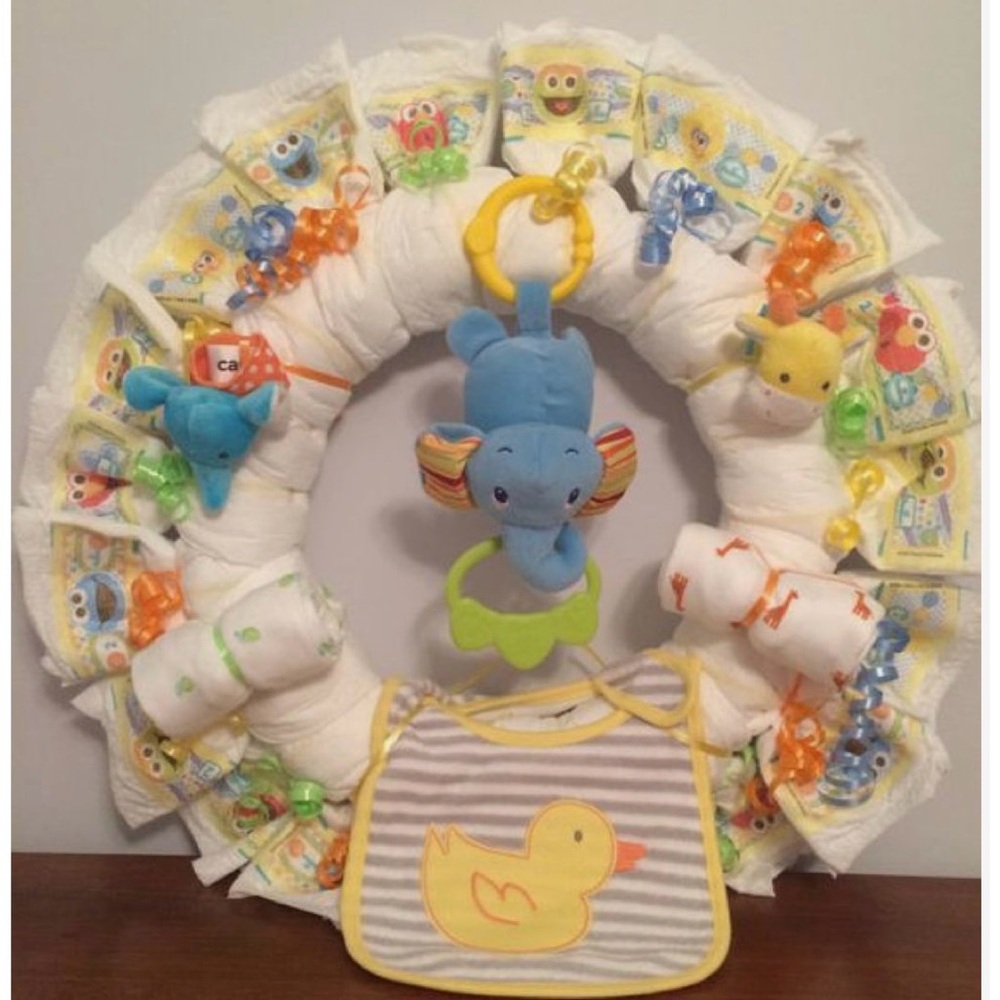 CUSTOM Baby diaper wreath READ DESCRIPTION PLEASE